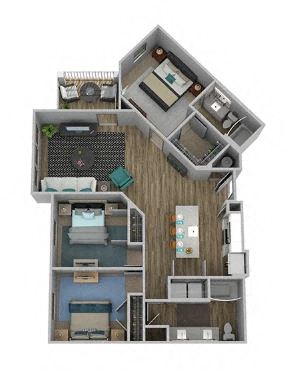 a floor plan of a house with a bedroom and a living room